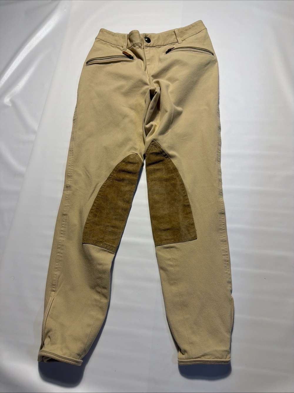 Ralph Lauren Tan Equestrian Riding Pants Sz XS Cotton Stretchy Jodhpurs